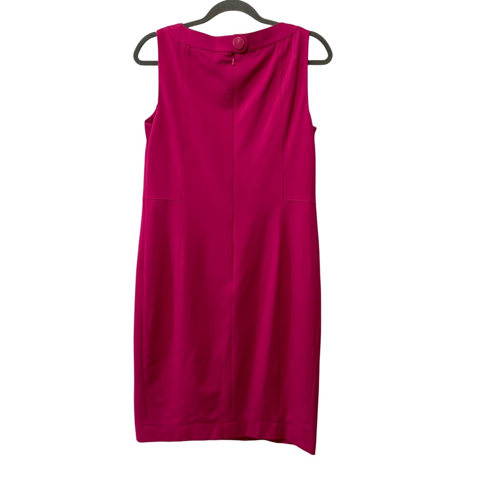 Akris Punto Sheath Dress Womens 10 Fuchsia Pink Sleeveless Jersey Office Career - Picture 2 of 12
